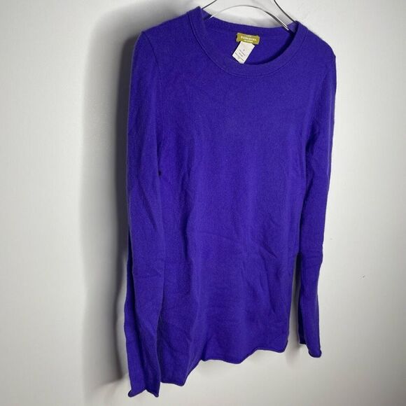 J Crew 100% Cashmere Buonissima Crewneck Sweater Purple Royal S Small - Picture 2 of 7